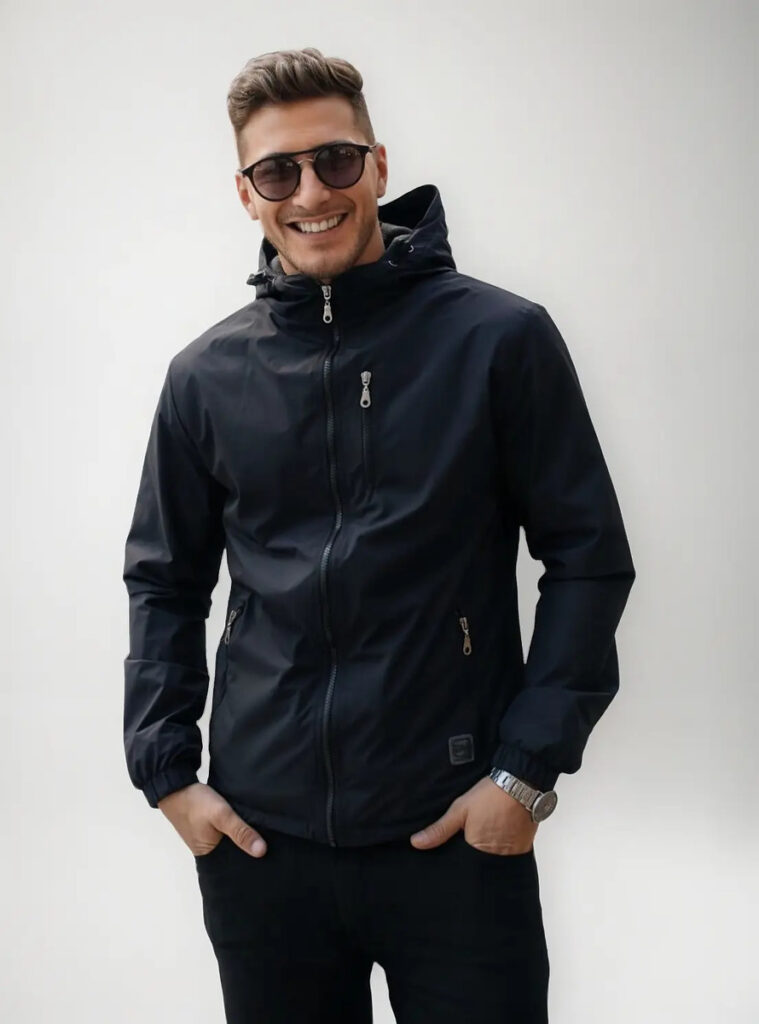 Campera Hombre Rompeviento Capucha Termica 100% Impermeable