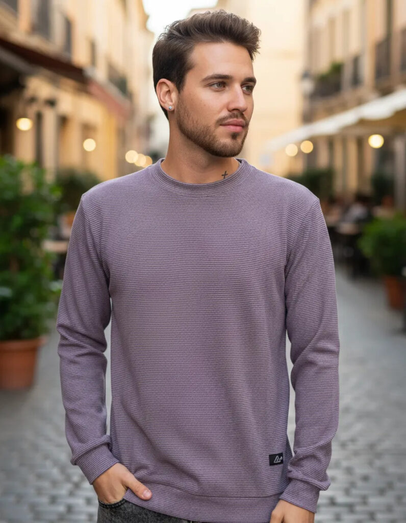 Sweater Hombre Darlon Rallado Cuello Redondo Casual